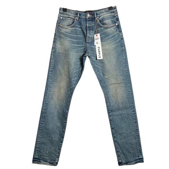 NEW PURPLE BRAND Gold Mine Slim Straight Jeans MENS 32 x 33 Mid Rise Indigo NWT - Picture 1 of 15